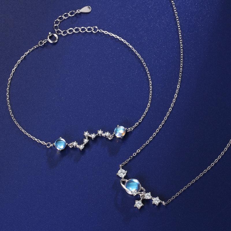 New Korean Version Niche Design Big Dipper Bracelet Female Ins Sweet Wind Moonstone Bracelet Student