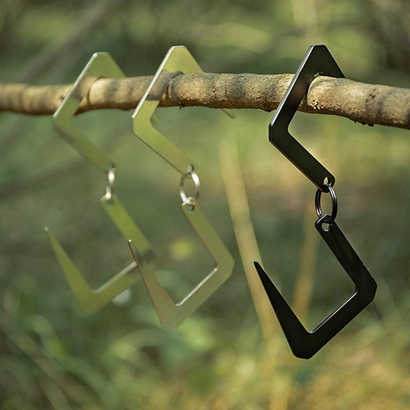 Flat S Hook Durable Hanging Hooks Hanger Outdoor Storage Travel Camping Hiking Gardening Tools Item Organizer