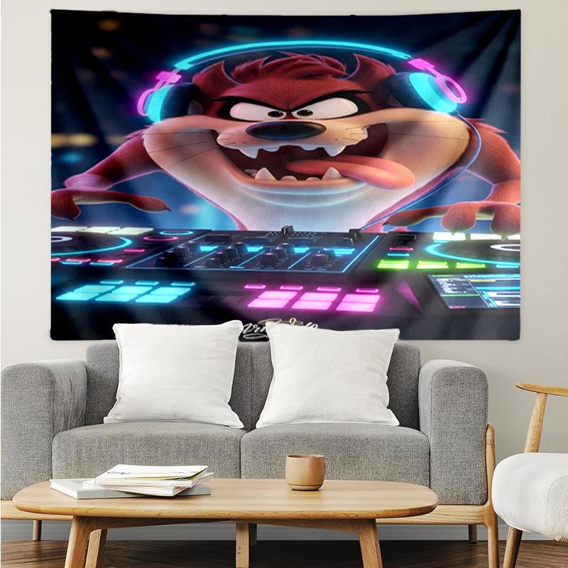 1PC Tazmanian Devil's Fury Tapestry Accessories Playroom Tapestry, for Bedroom,Livingroom, Dormitory Room Wall Decor Fan Birthday Gifts