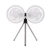 Dual Head Desk Fan with Tripod USB 3 Speeds Multi Angle Adjustable Outdoor Desk Fan for Camping Fishing Picnic