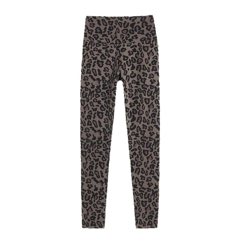 Leopard Print Outdoor Wear Leggings Women Spring Autumn Tummy Control Butt Lifting Leg Slimming Shark Skin High Waist Fleece Lined Yoga Barbie Pants
