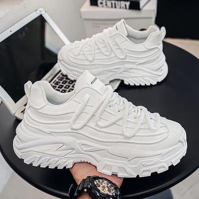Scarpe da uomo nuove per Primavera e Autunno marca trendy giovani sportive da corsa casual suole spesse rialzanti scarpe da ginnastica bianche bianche dad tide