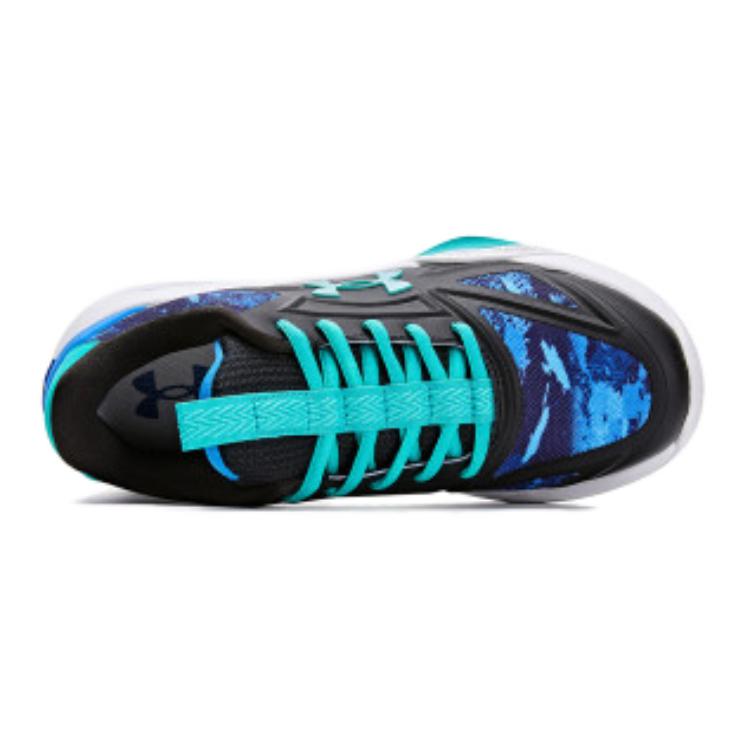 Under Armour Comfortable Durable Breathable Mid-Top Kids Basketball Shoes Kids Sneakers Black Blue 2411206
