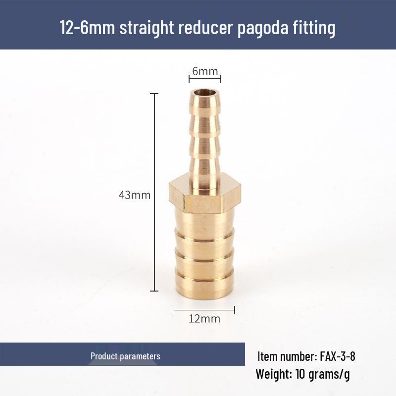 Brass Reducing Pagoda Plug for Hose Fitting - Converts 4mm To 19mm Diameters