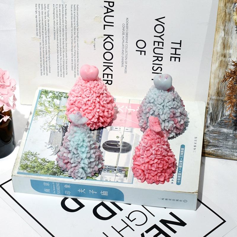 Cute Xmas Tree Heart Star Candle Mold 3D Abstract Resin Epoxy Casting Molds for Party Decor Ornament Aromatherapy Mold