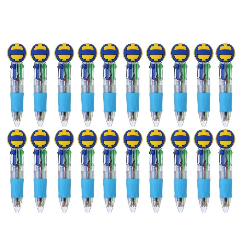 10/20/30Pcs 4-Color Cartoon Sports Ball Design Ballpoint Pen Set Classroom Prize For Students And Office Use