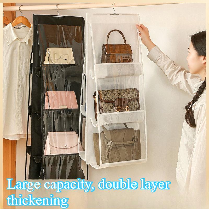8-Pocket Storage Hanging Bag, Double-Sided Multi-Layer Organizer with Thick Fabric, Wall Door Closet Hanger for Bedroom Home