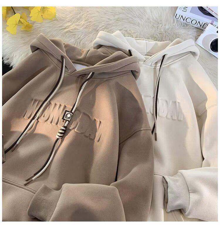 Unisex Thick Fleece-Lined Hoodie - Trendy, Heavyweight, Loose Fit for Autumn/Winter 2025 Arrival