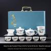 Luxury Jade White Porcelain Kung Fu Tea Set for Home or Office