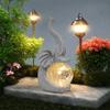 1 Stück Solar-Elefantenstatue für den Außenbereich, Gartendekoration, süße Elefantenstatue mit LED-Glaskugel, solarbetrieben