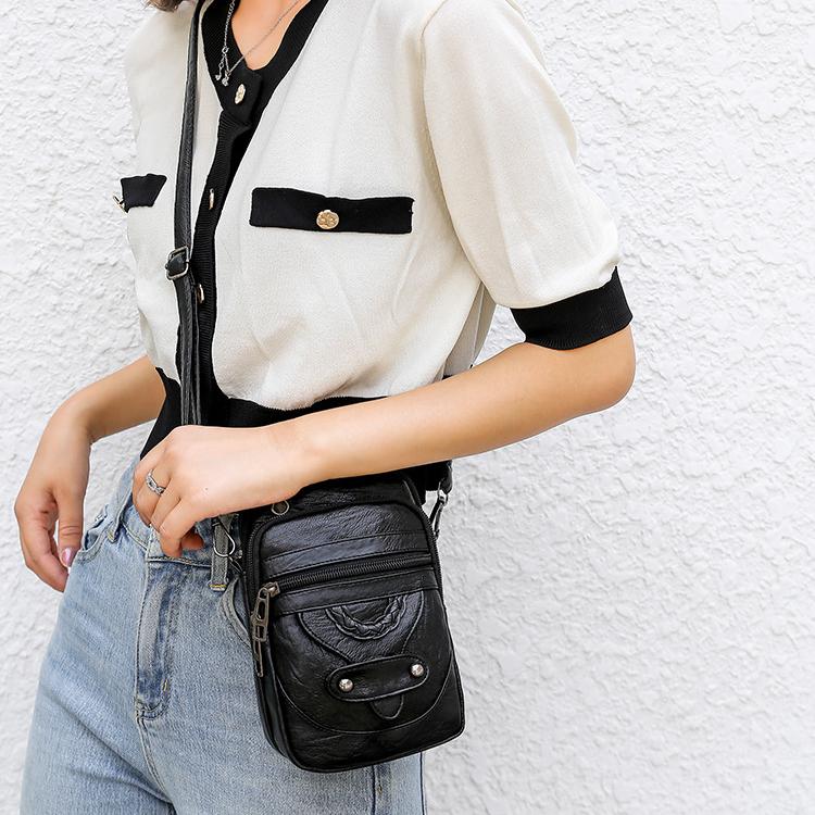 1 Pièce Sac bandoulière téléphone vintage en cuir PU Sac à bandoulière pour femme Mini sacs à main