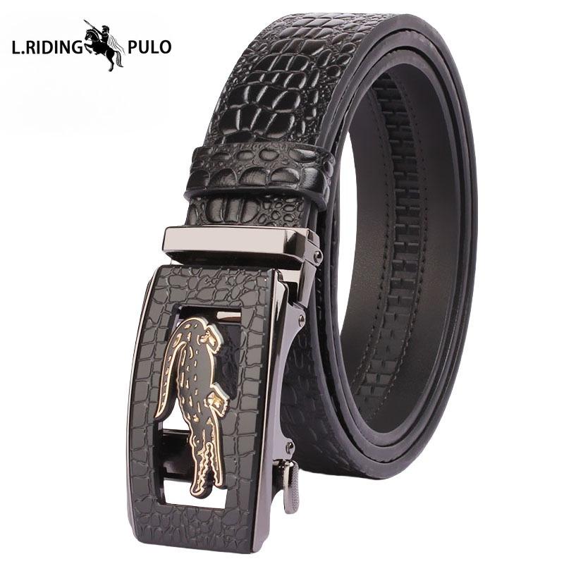 Belt Men's Business Toothless Automatic Belt Men's Crocodile Pattern Durable Leather High-end Trousers Genuine