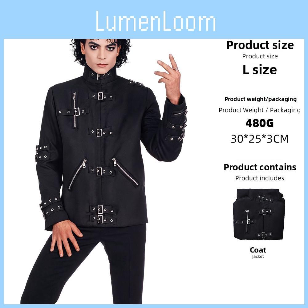 Michael Jackson Dark Style Performance Jacket With Polyester Material For Stage And Party Wear