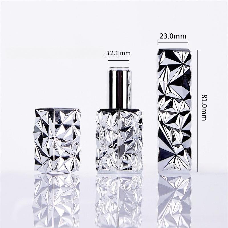 3.5ml Magnetic Square Lipstick Tube, Diamond Faceted Matte Finish, Empty Refillable Lip Balm Case