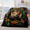 Lion Portrait With Flowers Blanket Flannel Blanket Throw Blanket Sofa Cover Blanket Soft Premium Blanket Picnic Blanket Tv Blanket Gifts