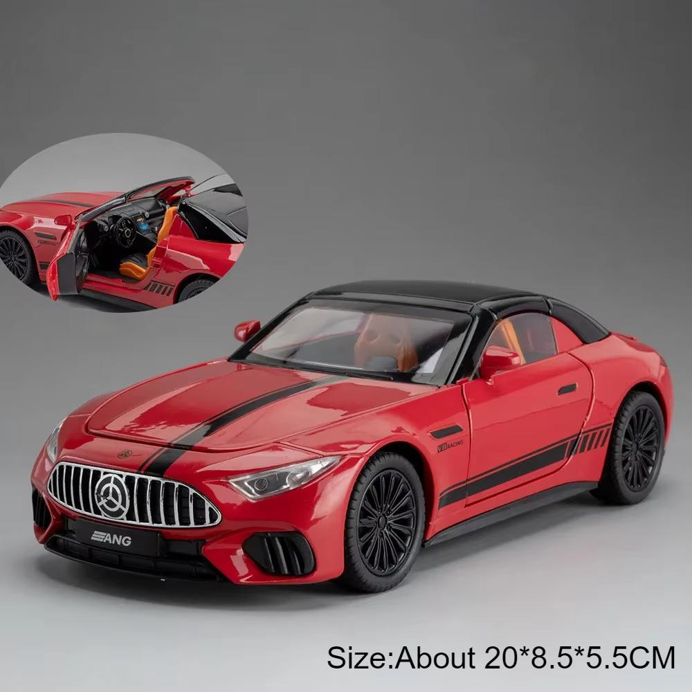 1:22 300SL SL63 Model Toy Super Car Light Sound Pull Back Doors Opened Shock Absorption Sports Cars Models Ornaments Gifts