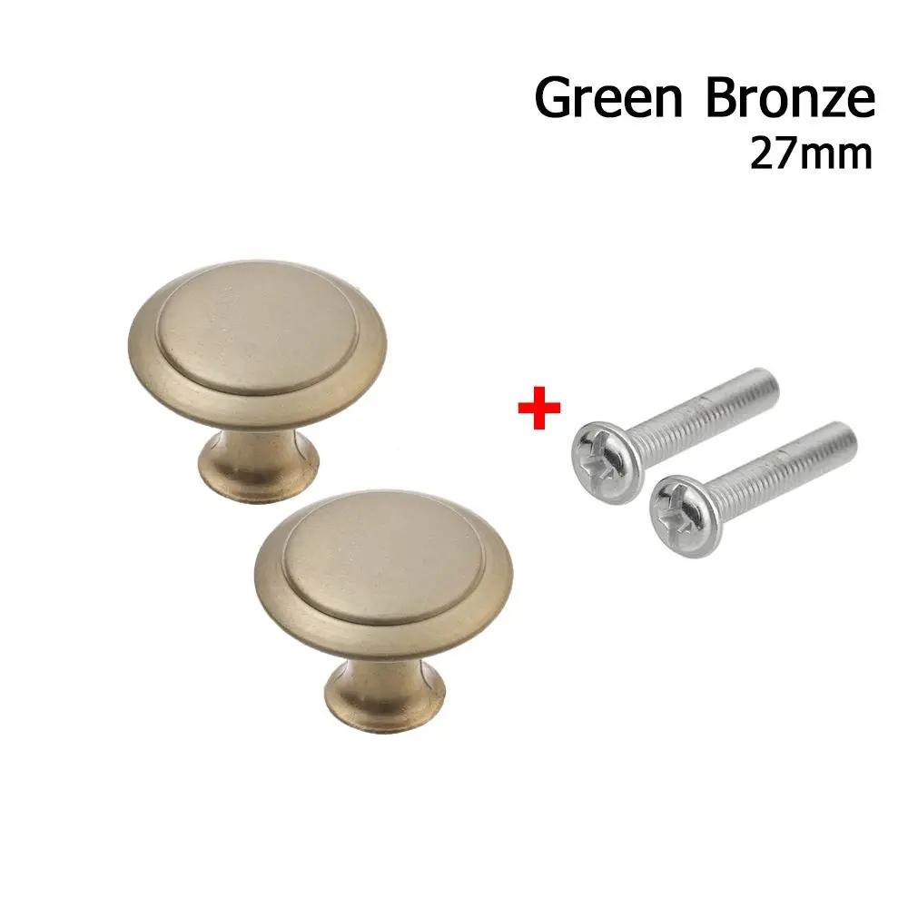 2 Stück runde Schubladengriffe (23/27/30 mm) mit Einzellochbefestigung für Küche, Schlafzimmer, Schränke, Kleiderschränke und Kommoden, Metallgriffe inklusive Schrauben