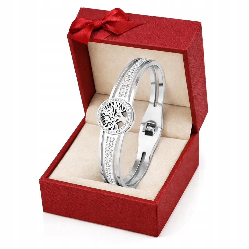 SILVER Bracelet with Cubic Zirconia Tree of Life Women' Elegant DIAMOND