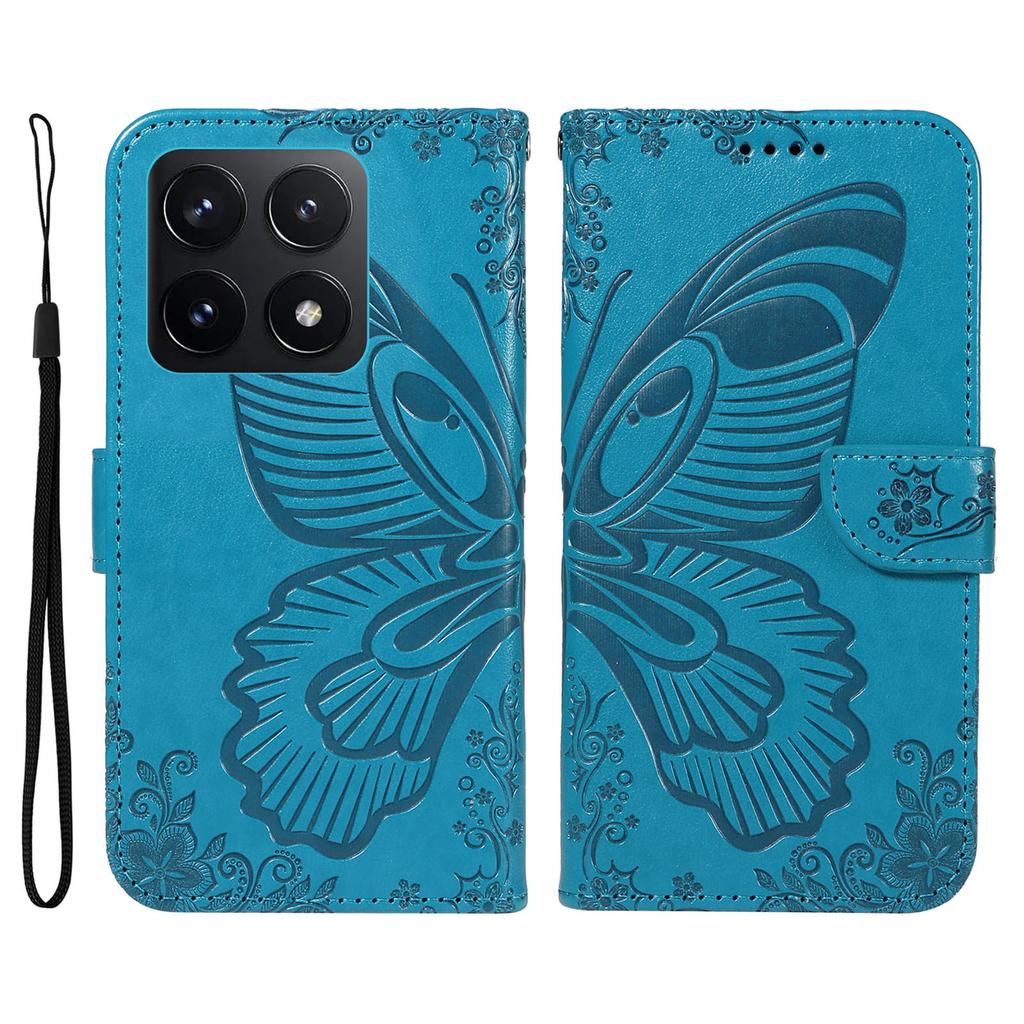 For Xiaomi 14T Case Butterfly Pattern Leather Wallet Flip Phone Cover