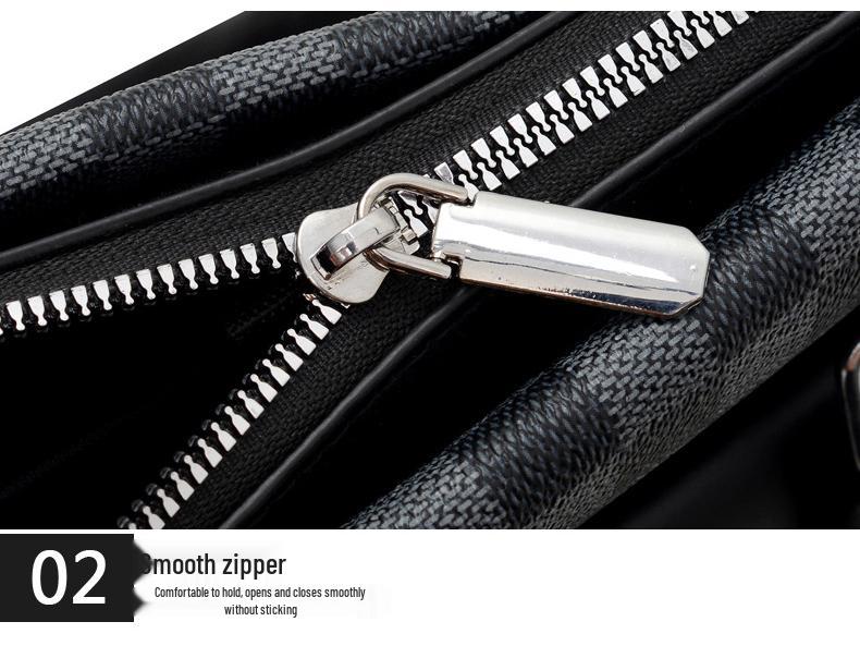 Men's Plaid Handbag: Business One-Shoulder Classic, 14-inch Laptop Briefcase