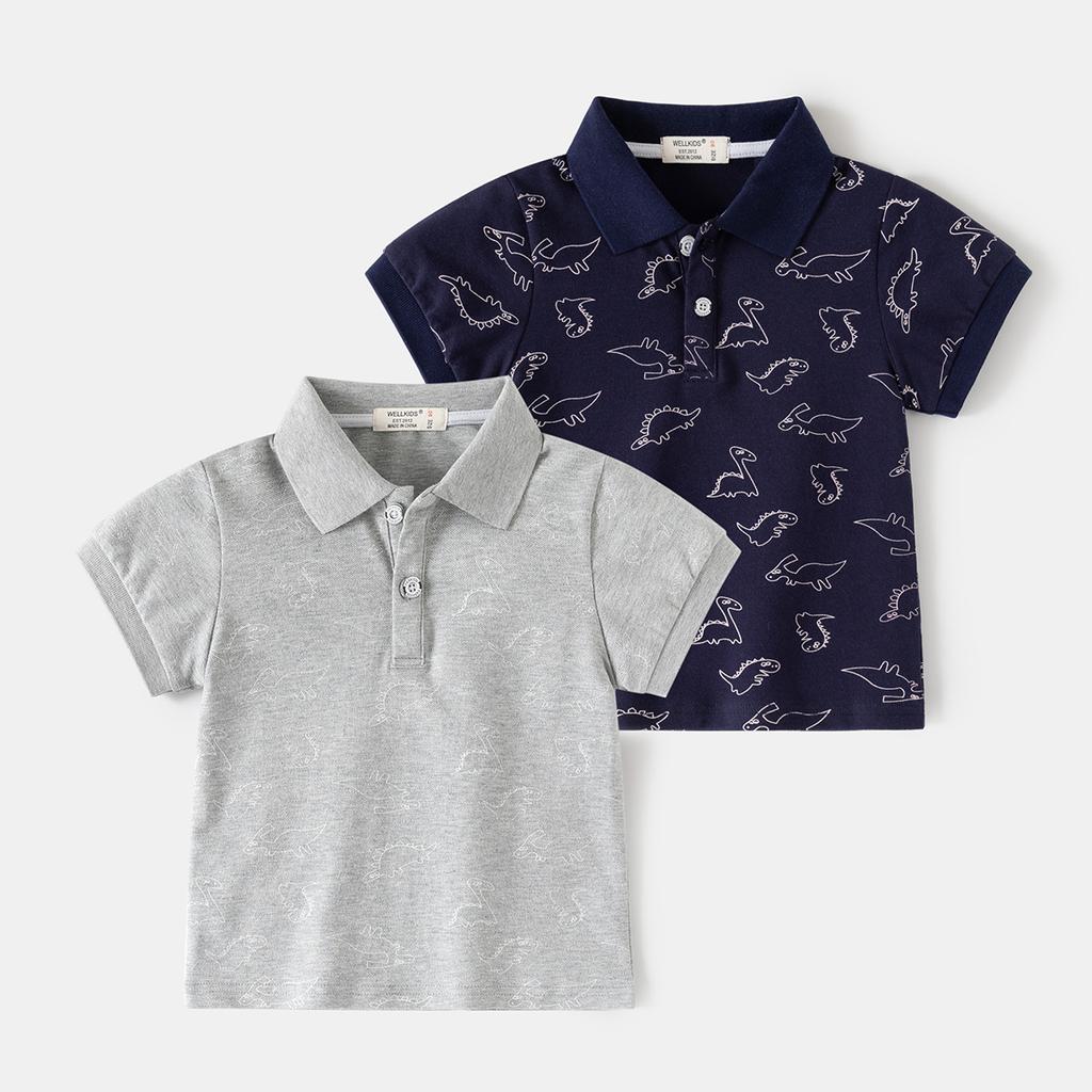 Jungen Kurzarm Poloshirt All Over Print Sommer Neu 2026 Kleinkind Kinder Freizeit Oberteile Baby T-Shirt Mode