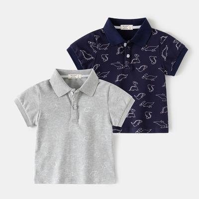 Polo Manica Corta da Ragazzo Stampa All Over Estiva Nuova 2026 Bambini Piccoli Top Casual Maglietta da Neonato Moda