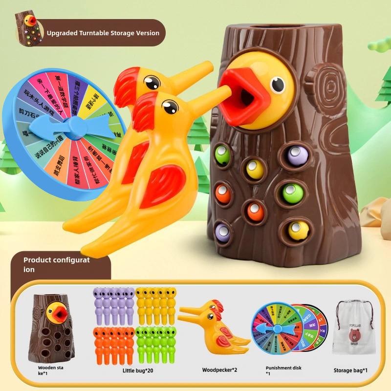 Children's Woodpecker Toy Educational Early Education Insect Catching Game Magnetic Bird Catching Bugs