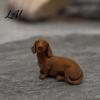 Künstlerisches Haustier-Gedenkgeschenk 3D-gedruckte Dackel-Skulptur Miniatur-Hundefigur Matt Handgefertigter Stil Figurenoberfläche Statue Ornament