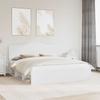 White Bed Frame with Headboard 200 x 200 cm Solid Pine Wood