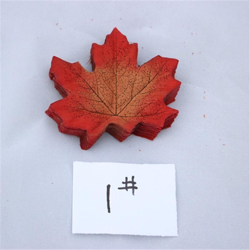50Pieces Artificial Maple Leaves Fabric Tree Leaf DIY Wedding Birthday Event Multicolor Autumn Fall Theme Party Decor