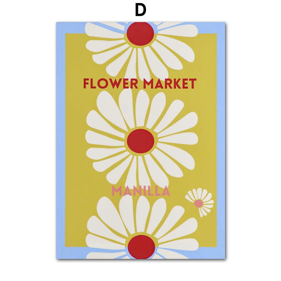 

Ретро Цветочный Рынок Абстрактный Пион Анютины Глазки Анемон Настенное Искусство Холст Живопись Скандинавские Постеры Принты Картины Для Декора Гостиной 21cm×30cm NoFrame