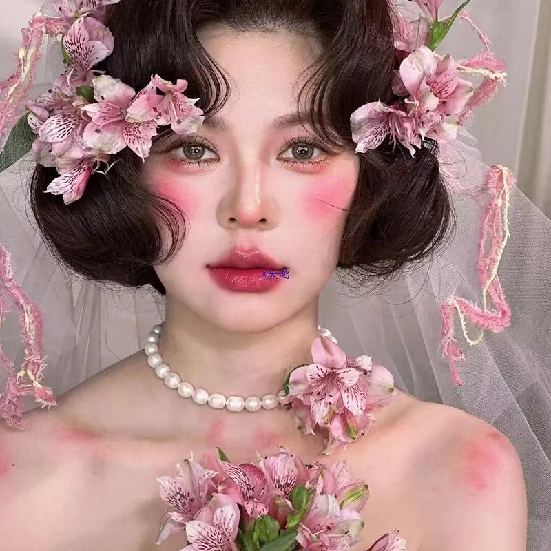 Mori Style Bridal Flower Headpiece: Fairy Princess Hair Accessory for Outdoor Wedding Photo Shoots