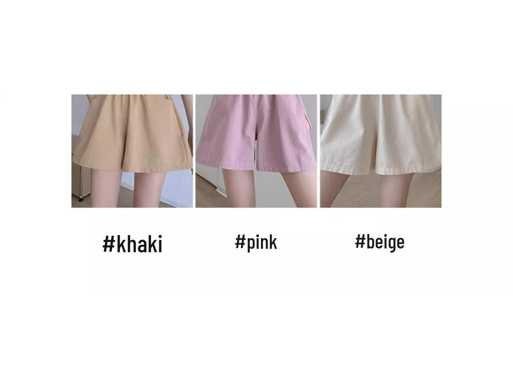 High-Waisted Cotton Linen A-Line Shorts - Petite, Casual, Slimming, Wide-Leg, Summer Wear for Women