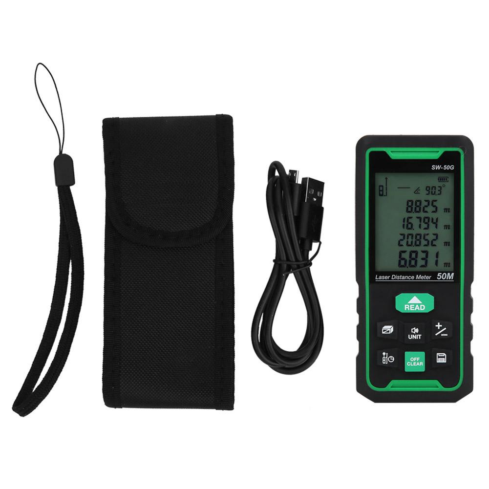 Sw 50G 50m Handheld Digital Laser Distance Meter Range Finder Diastimeter Distance Measuring Tool