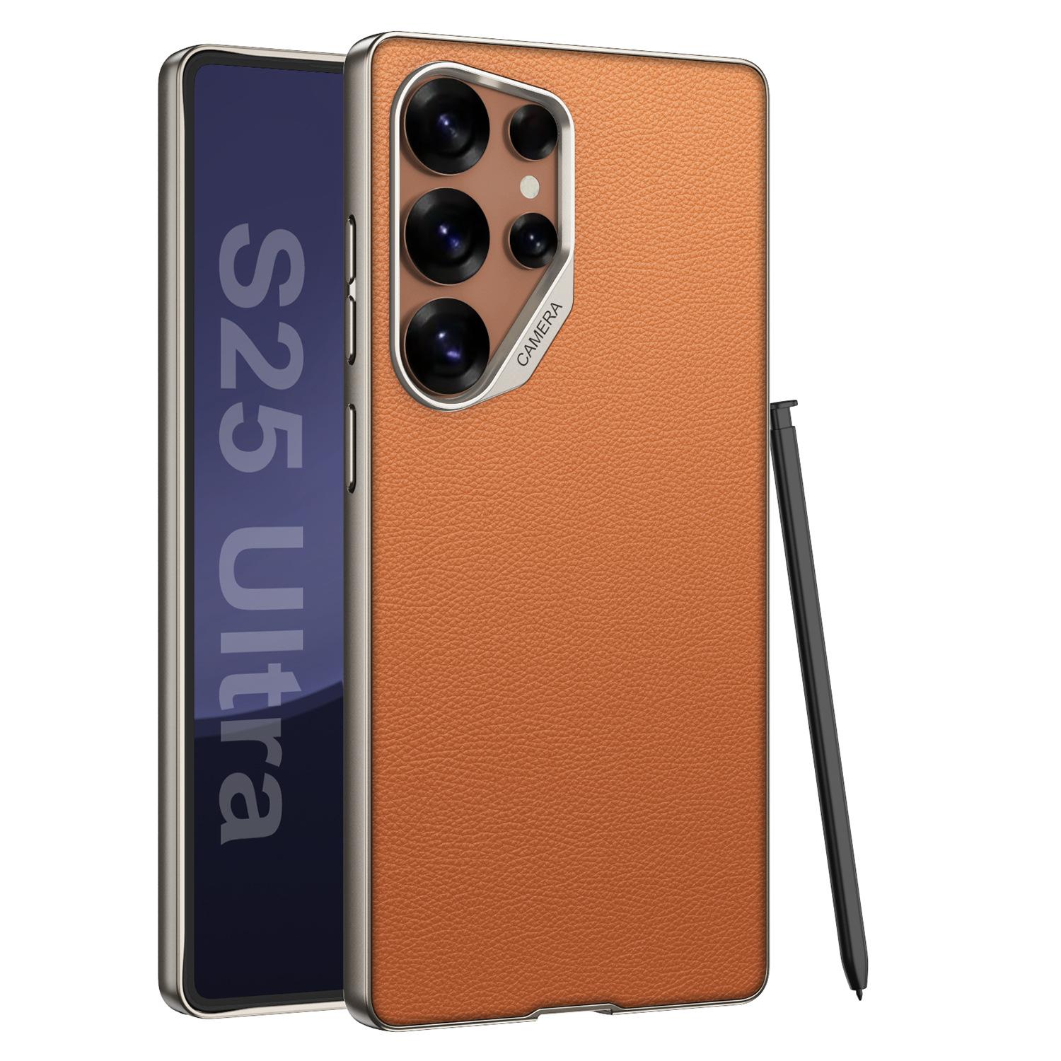 

Подходит для чехла для мобильного телефона Samsung S25Ultra, чехол для мобильного телефона из кожи с углеволокном, S25u, матовый, с улучшенной защитой SM-S25Ultra