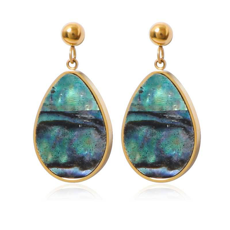 Light Luxury Abalone, Fritillaria, Earrings for Women, High-end Four-leaf Clover, Star Geometric Pendant Earrings