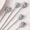Skull Cocktail Picks Reusable Olive Skewers Martini Garnish Sticks Stainless Steel Toothpicks for Drinks Appetizers Bar