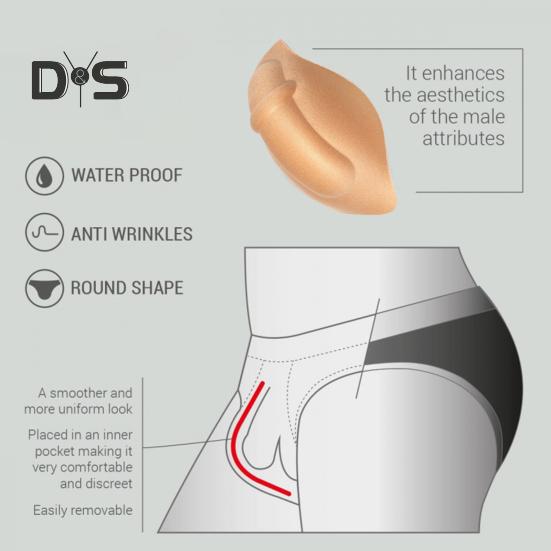 Push-Up-Cup-Pad für Herrenunterwäsche, vollere Optik, Unterwäschebeutel, Beulenvergrößerung, Schwammpolster für Badehosen, Alltagskleidung, Sport, Herrenboxershorts, Beulenvergrößerung