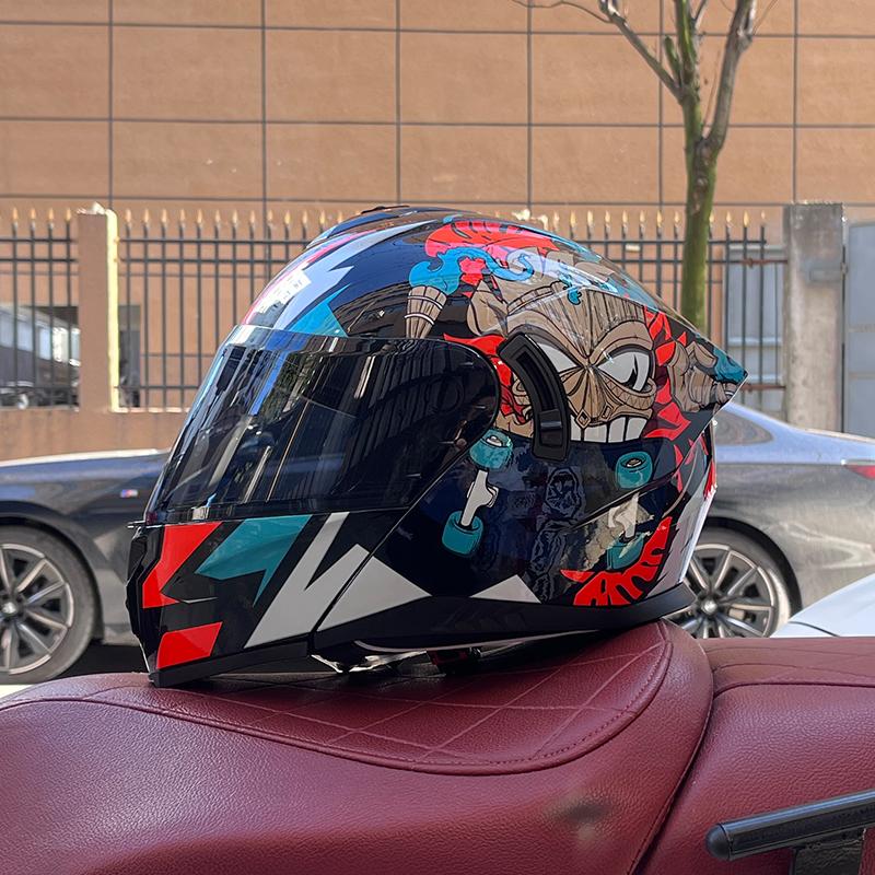 2025 Orz motorcycle helmet, men's and women's reversible helmet, motorcycle half full helmet, cool street bike all year round