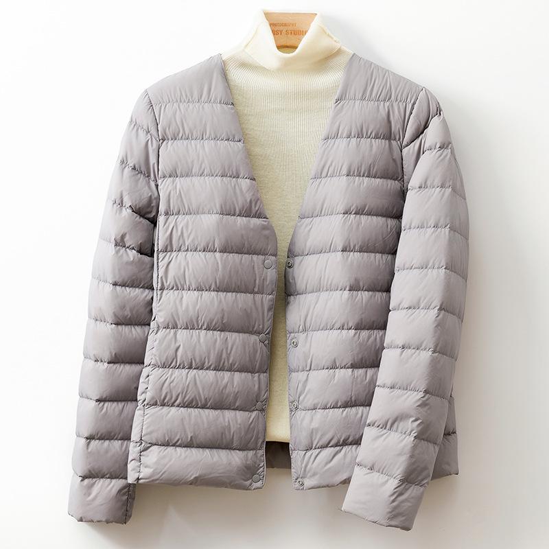 New national standard down liner light down jacket women's short collarless autumn and winter thin white duck down light inner wear