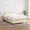 Exclusive House - Slatted Bed Base with Cream Mattress 120x190 Cm Fabric