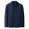 Spring and Autumn Stand Collar Jacket Men's Mulberry Silk Thin Top Middle-aged Dad Clothes Civil Servants and Leading Cadres Jackets