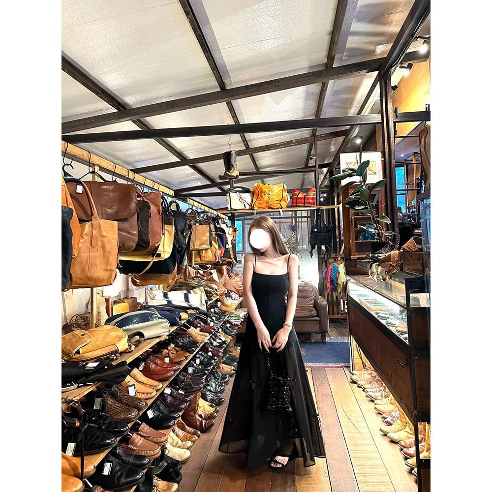 

Новая юбка для девочек, талия, А-силуэт, длинное платье, бант, синее платье на бретелях, женское летнее XL- (recommended 110-60kg) чёрный