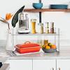 Expandable Cabinet Shelf Organizer Rack Stackable Kitchen Counter Storage Shelves Stand Adjustable Height Pantry Shelf Spice Ra