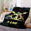 Custom Name Elegant Gothic Crest blanket for Couch & Bed, Plush Cozy Fuzzy Blanket Super Soft & Warm Blankets for Fall and Winter. 090874