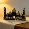 Handmade Wood Acrylic Castle Ornament For Tabletop Windowsill Bookshelf Display Middle Eastern Festival Celebration