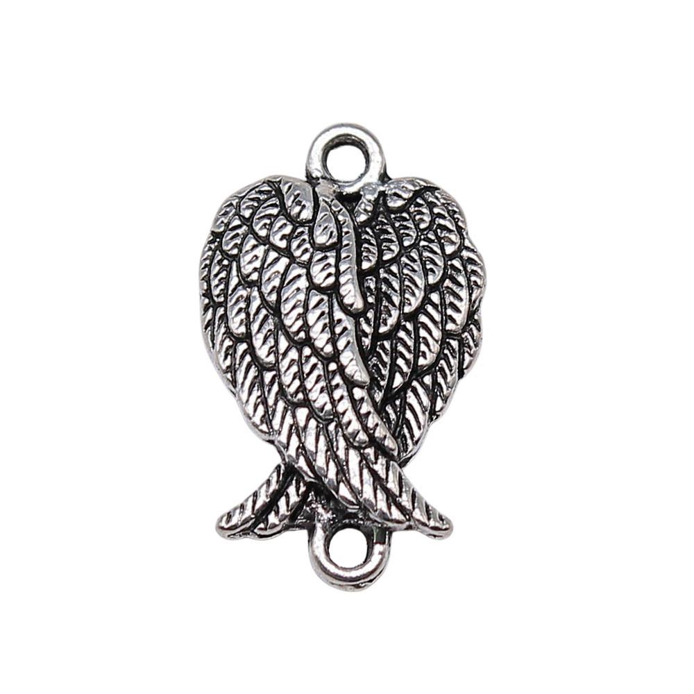 Feather Charm Angle Connectors For Bohemian Style Jewelry Vintage Pendants