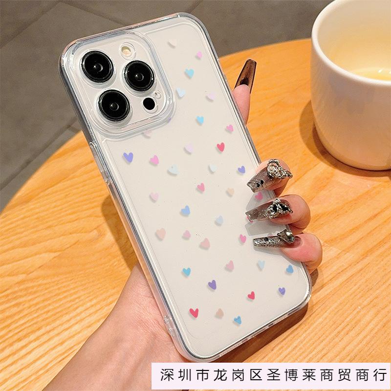 Color heart shape new 16 apple 15/14/13 promax mobile phone case 11/12 all-inclusive protective case xr/xs