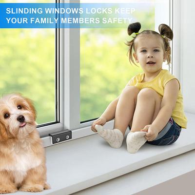 Fensterschlösser aus Aluminiumlegierung Verstellbare kindersichere Sicherheitsklemmen Schiebefensterstopper Für die Sicherheit zu Hause Diebstahlschutz