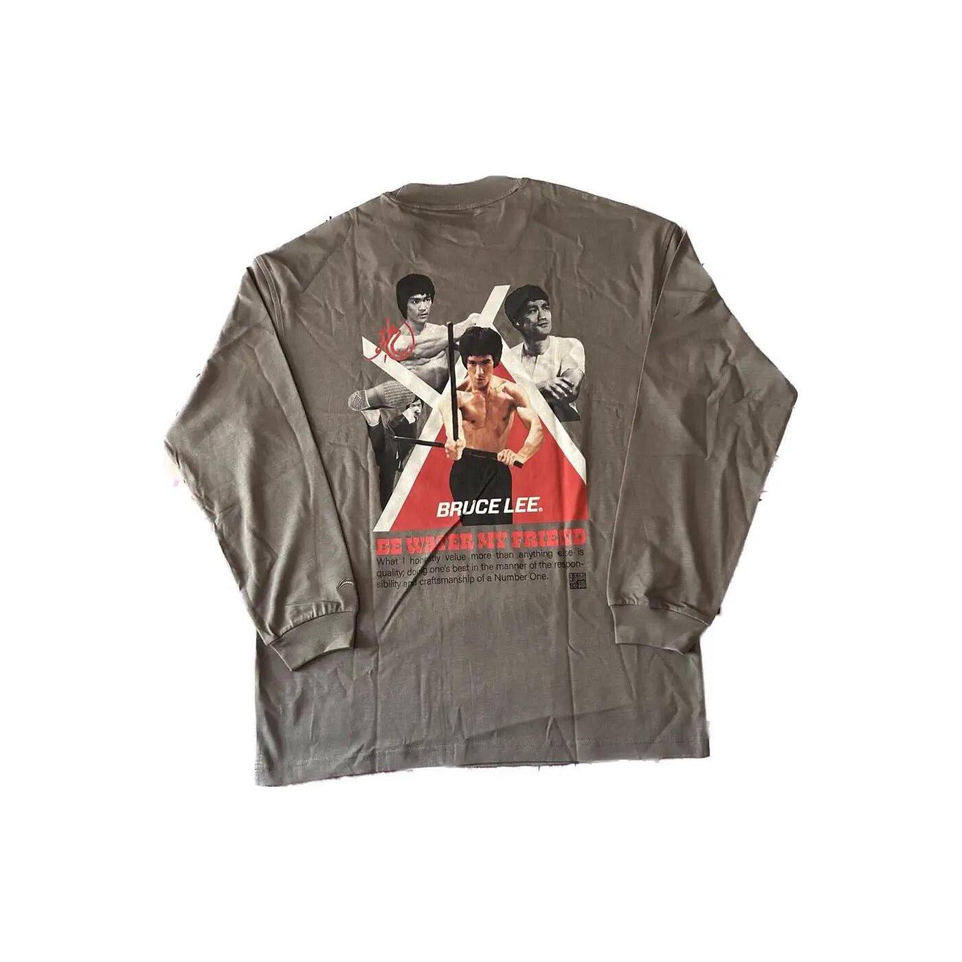 Li Ning T Shirts Men s Gray Crew Neck Moderate Other AHSRB85-1 XXL
